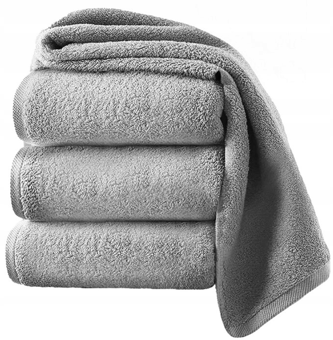 3 ks Ručník 500G Premium Dvoupěstový 70x140 cm 500 g Světle Šedý Komplet