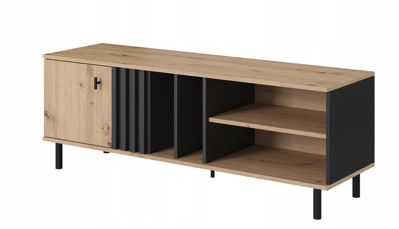

Stolik Rtv 138 artisan+czarny antracyt lamele Mads