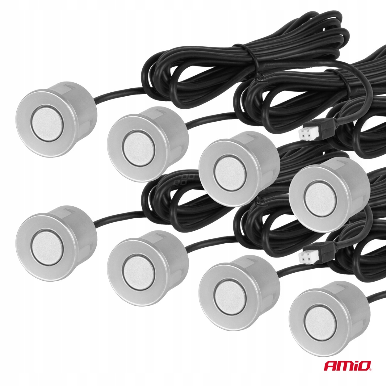 CZUJNIKI PARKOWANIA SREBRNE PRZÓD TYŁ COFANIA AMiO Numer katalogowy producenta 01597