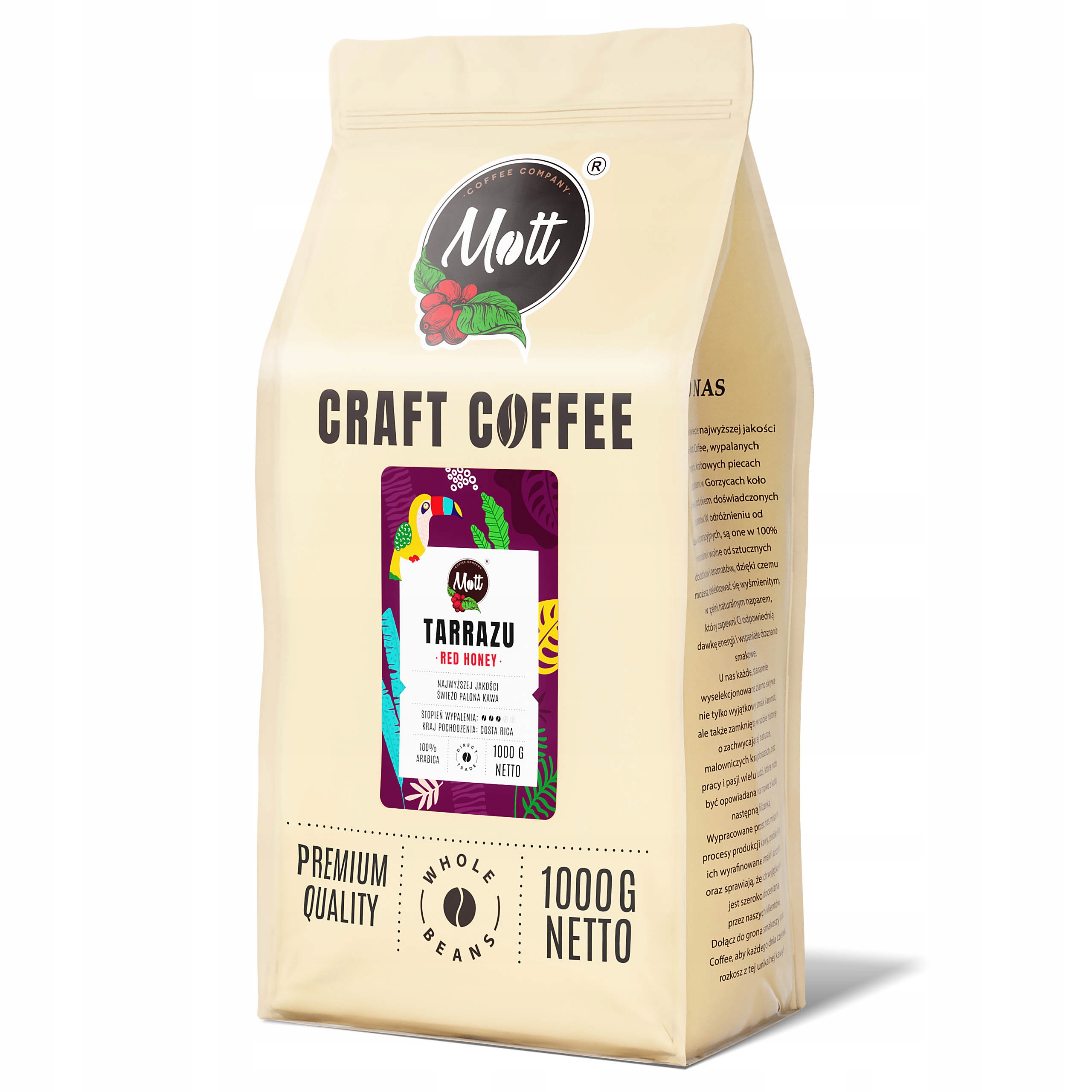 Levně Káva zrnková z Kostariky 100% Arabika čerstvě pražená 1 kg Tarrazu červená