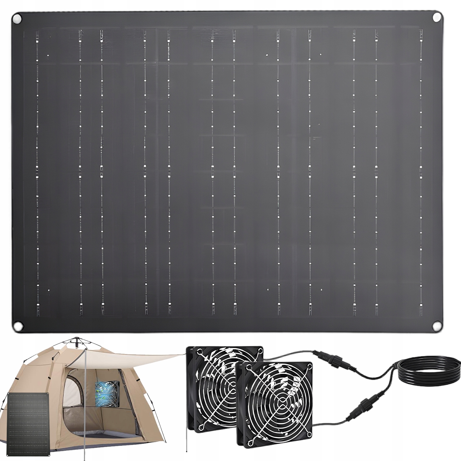 Ekologický Solární Dvojitý Odsávací Ventilátor 15W 12V Pro Malé Kurníky