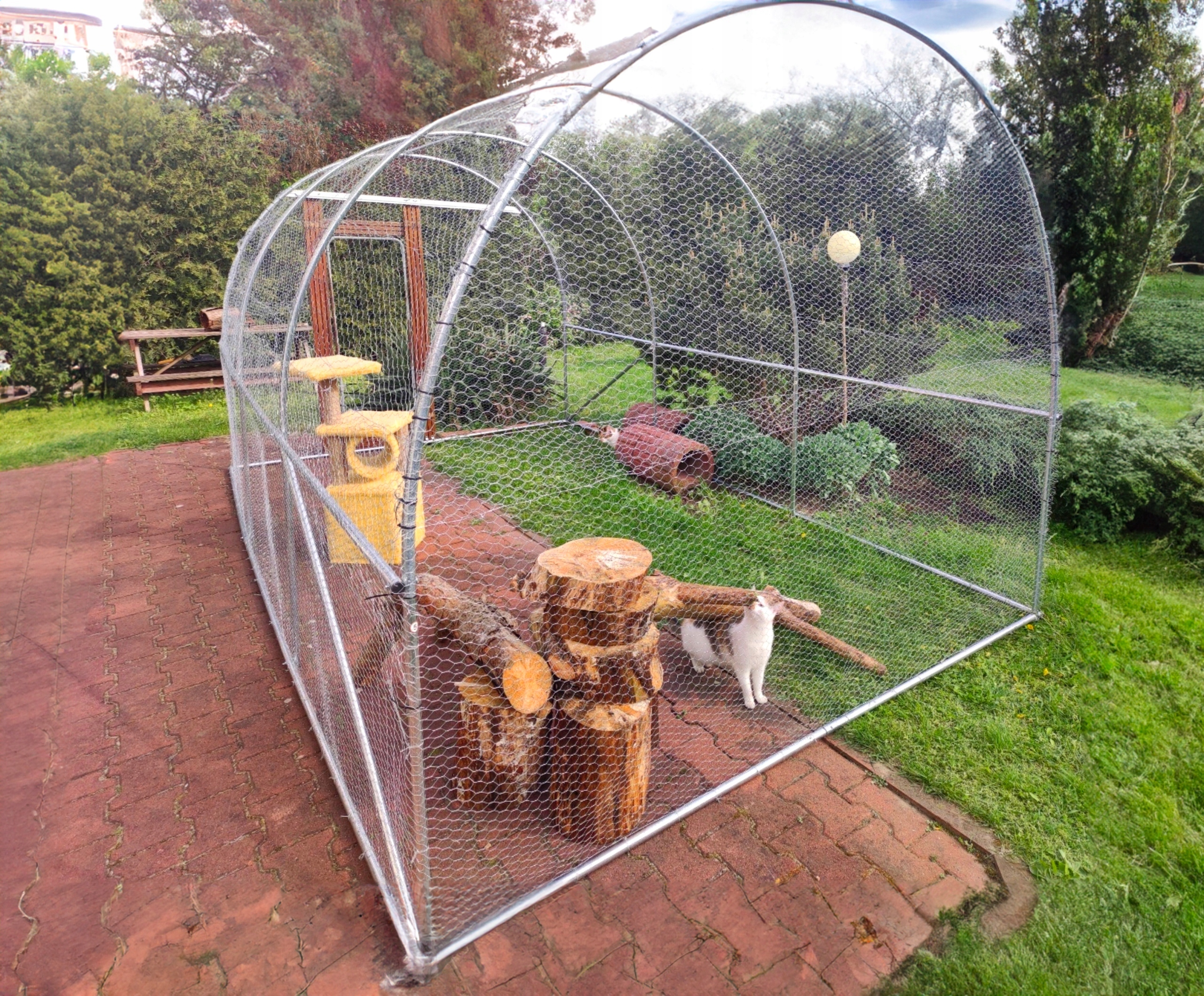 Konstrukcja tunelu 2x3 6 m² 300 x 200 cm zielony tunel woliera Wysokość produktu 200 cm