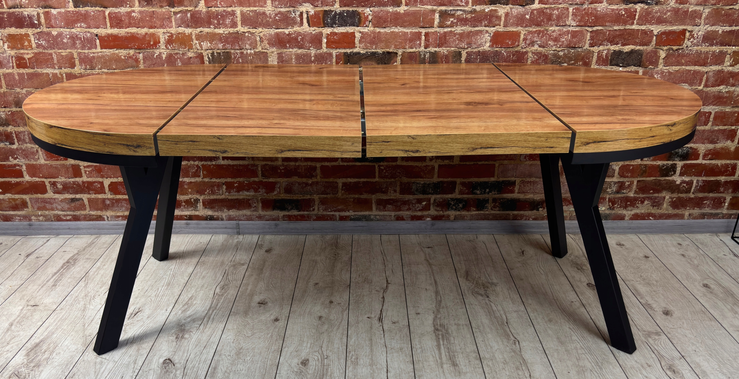 Stół okrągły 90 rozkładany do 190 cm LOFT metalowe nogi gruby blat 5 cm Głębokość mebla 90 cm