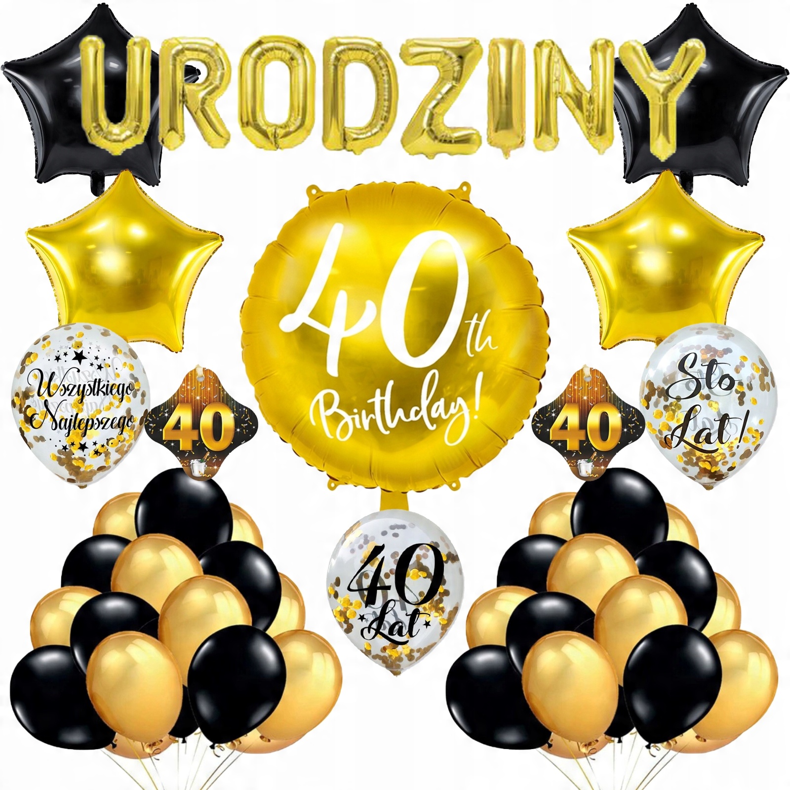 

Zestaw dekoracji na 40 urodziny baner balony