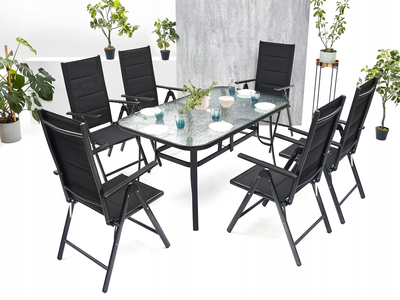 MEBLE OGRODOWE ZESTAW STÓŁ 6+1 NA TARAS BALKON Producent MAT-COMPANY