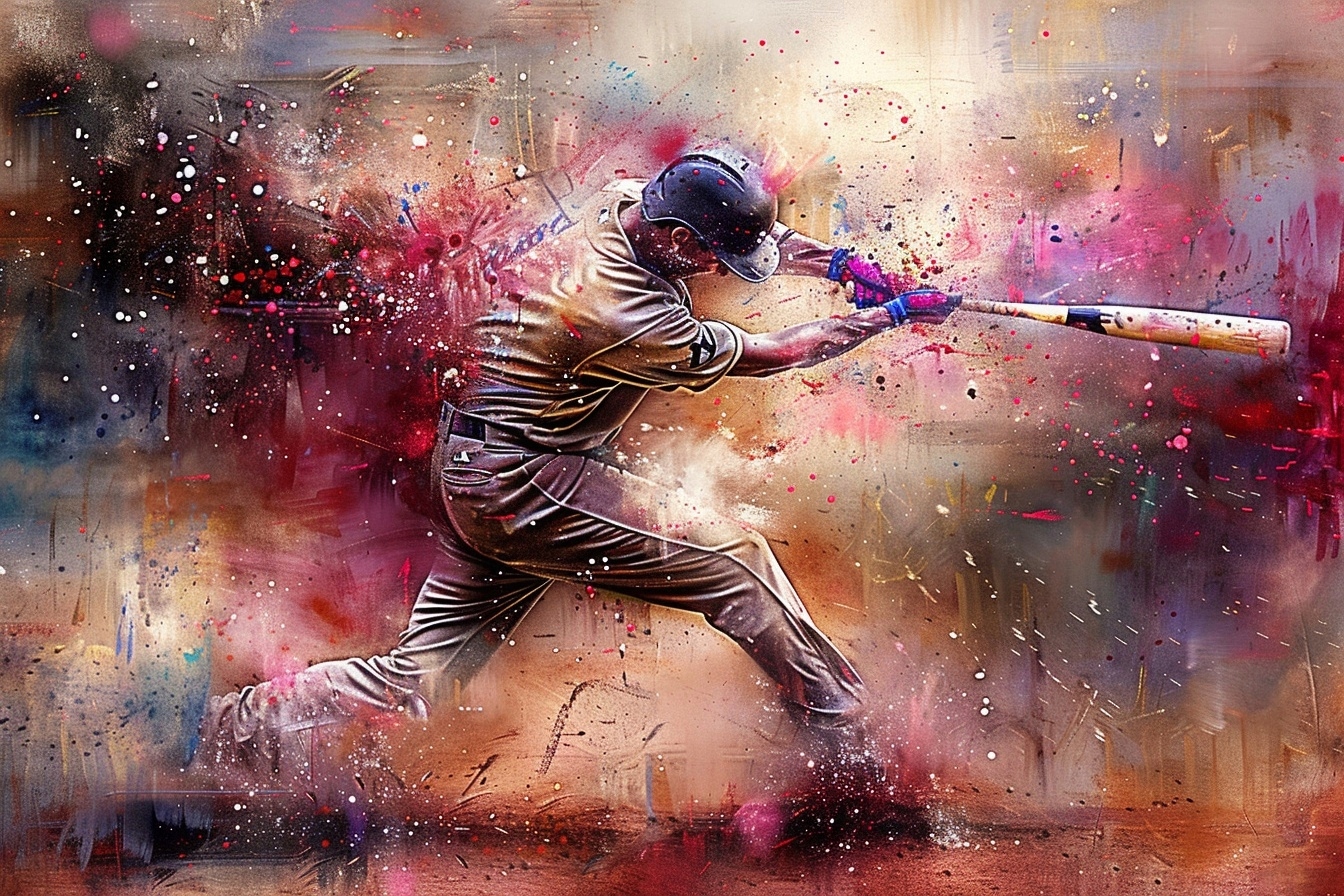 Obraz Na Plátně Canvas Baseball Sport Úder Barevná Abstrakce 120x80