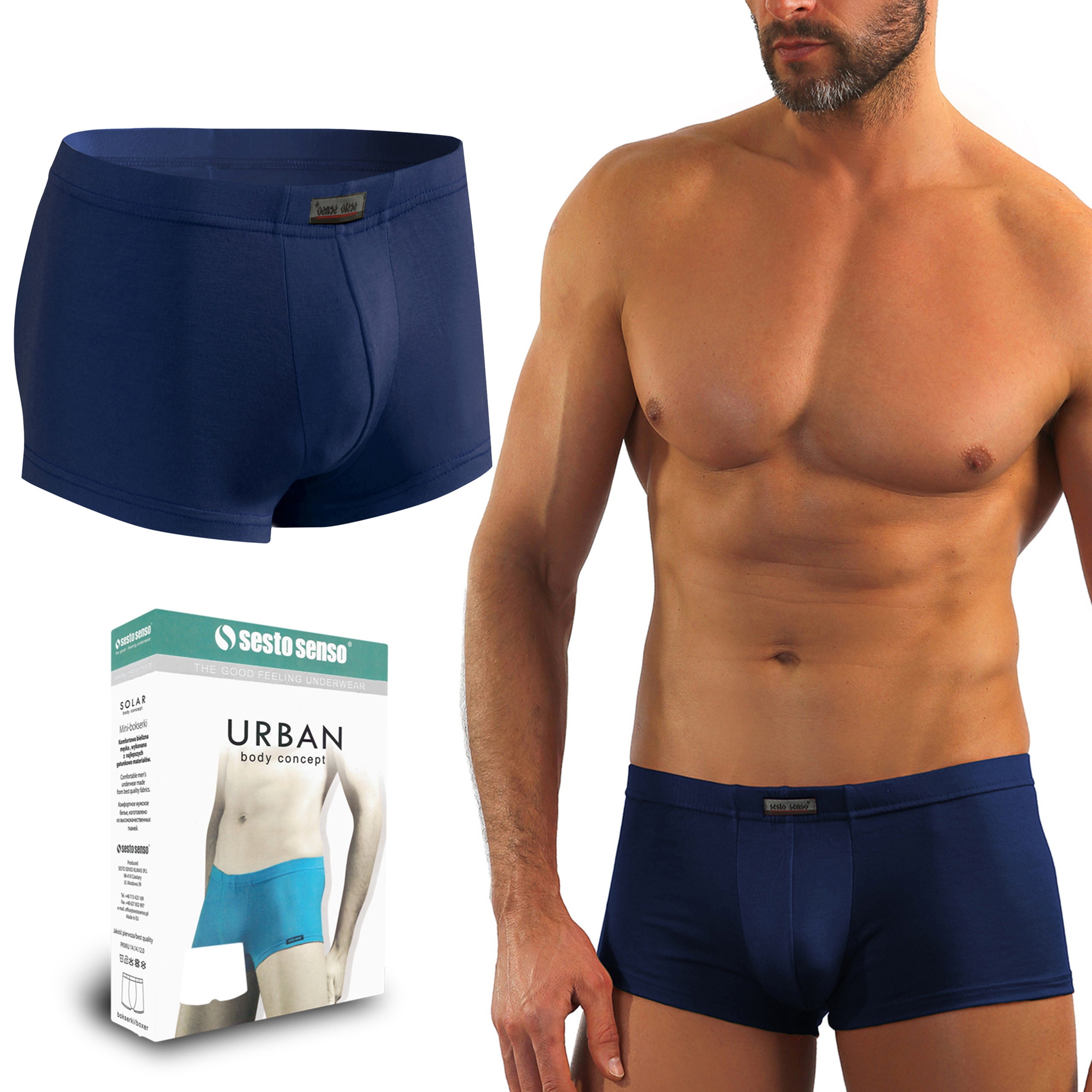 

Krótkie mini bokserki Sesto Senso Urban Granat XL
