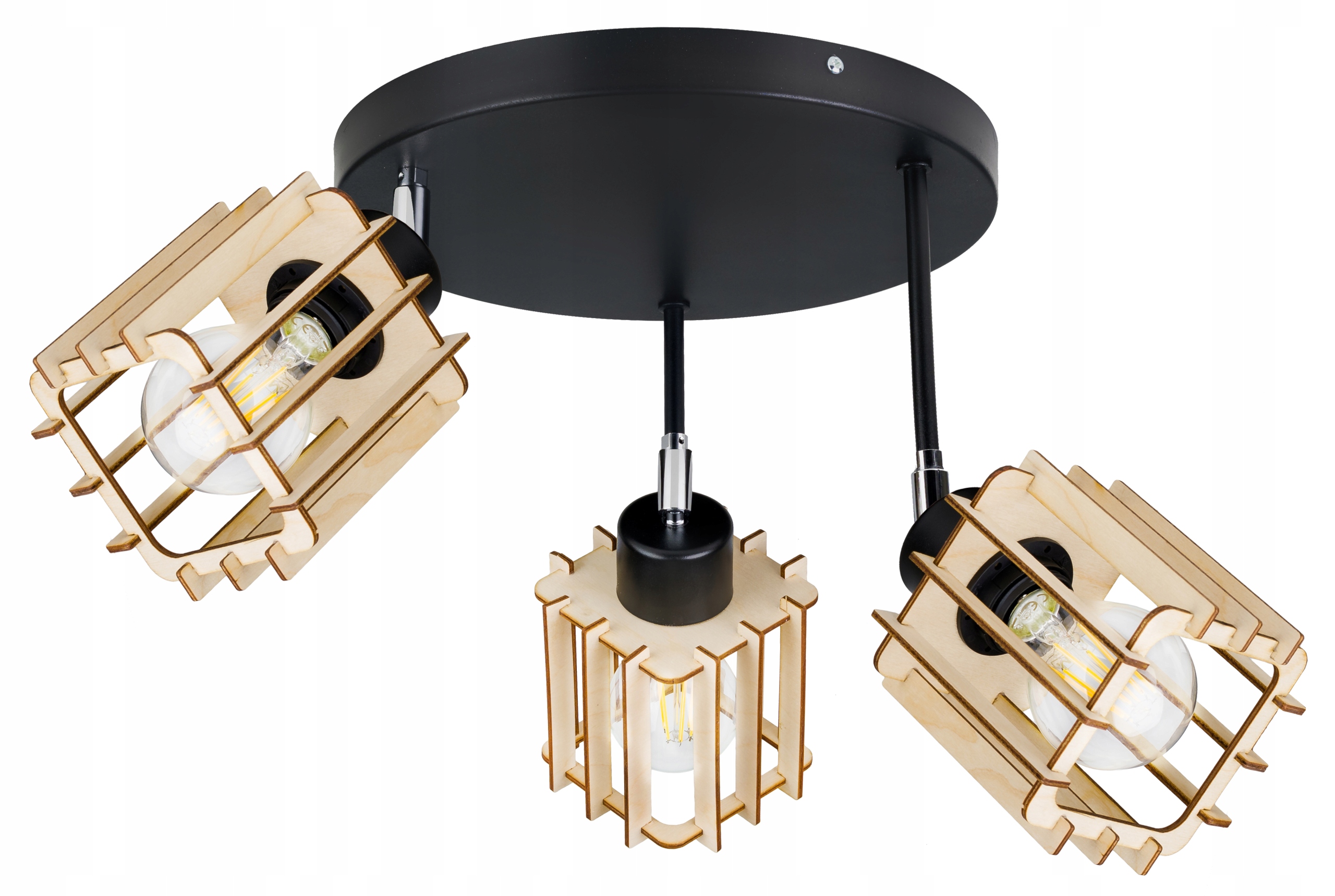 Lampa Stropní Svítidlo lustr Vysoký strop Kostka Dřevo