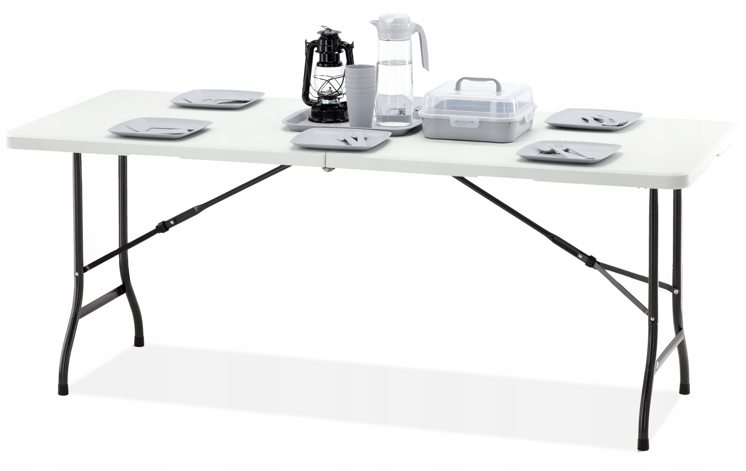 STÓŁ OGRODOWY SKŁADANY CATERINGOWY BANKIETOWY ROZKŁADANY BIAŁY 180cm Kod producenta ZUM2521