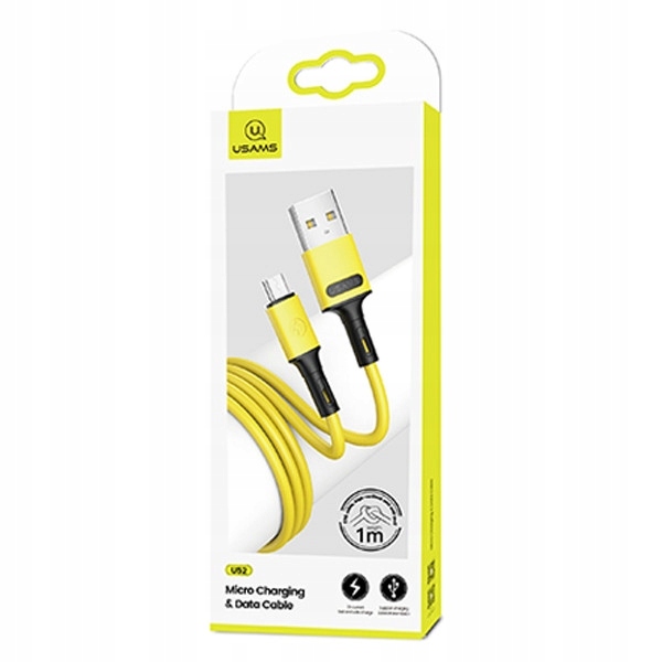 

Usams Kabel U52 microUSB 2A Fast Charge 1m żółty/y