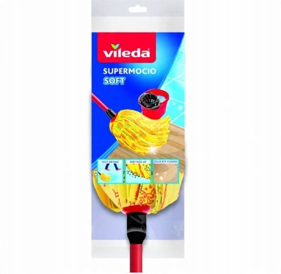 

Mop paskowy Vileda SuperMocio Soft z kijem żółty