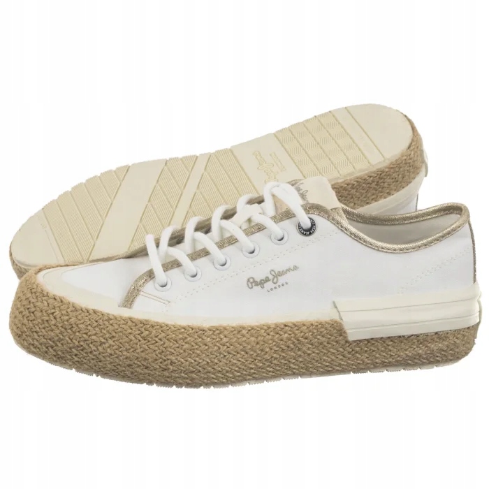 Espadrilky Tenisky Dámské Pepe Jeans Samoi Mix White Bílé
