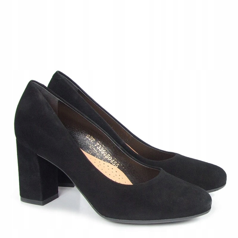 Visconi 7336831/896 Lodičky Sloupek Kůže Semiš Černá 38