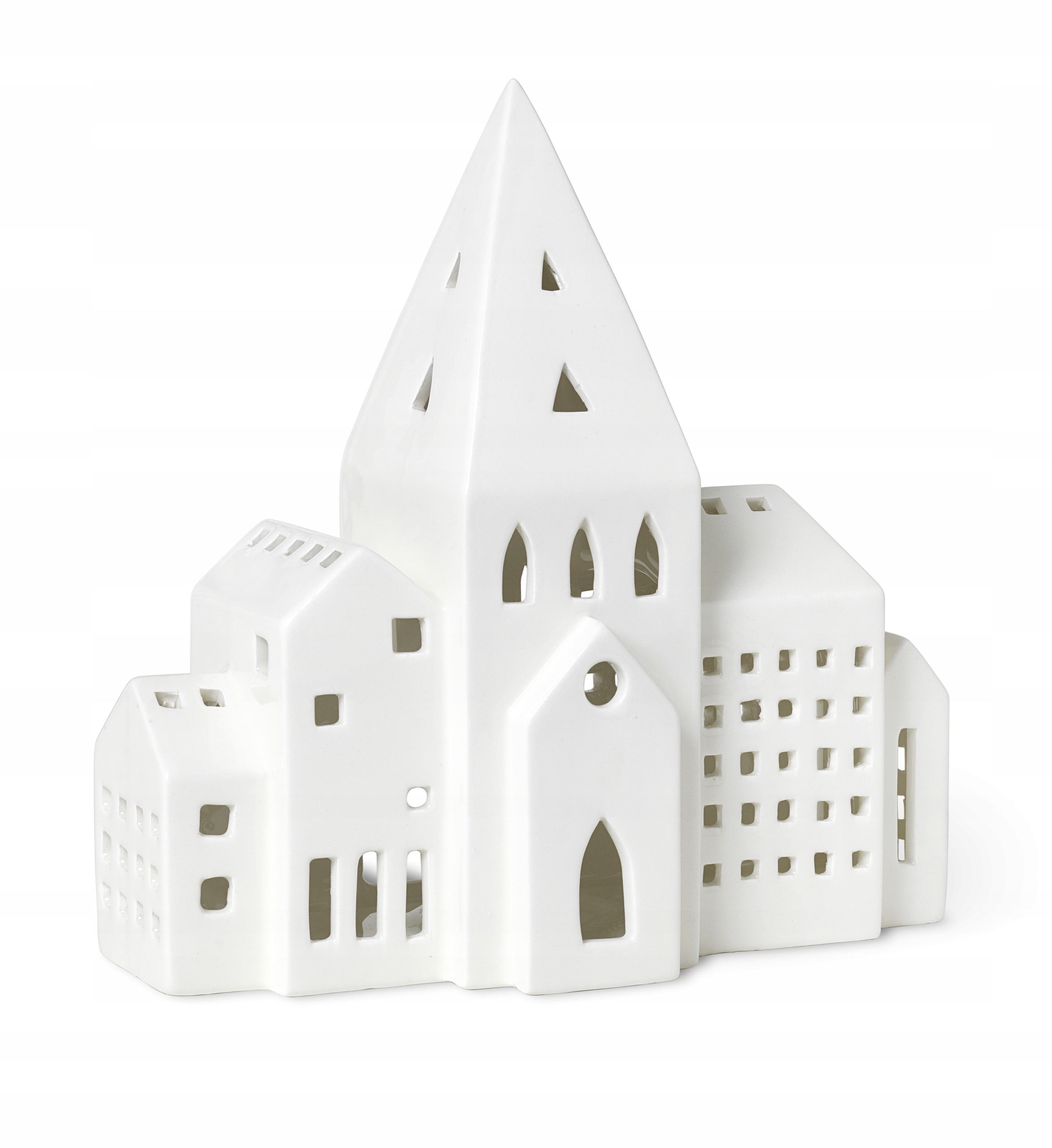 Kähler Urbania Svietnik Tealight Domček Biely City
