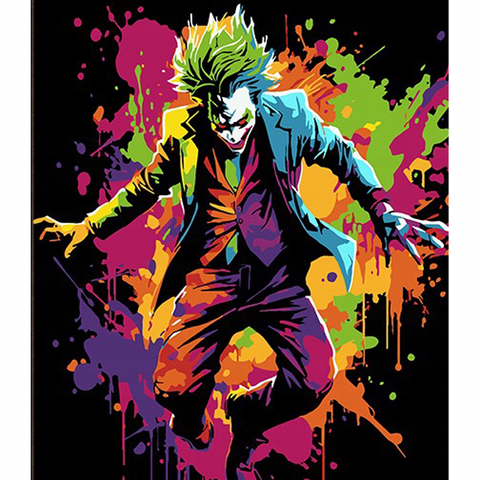 malování podle čísel Na Černém Pozadí, Vícebarevný Joker 30x40 jako dárek