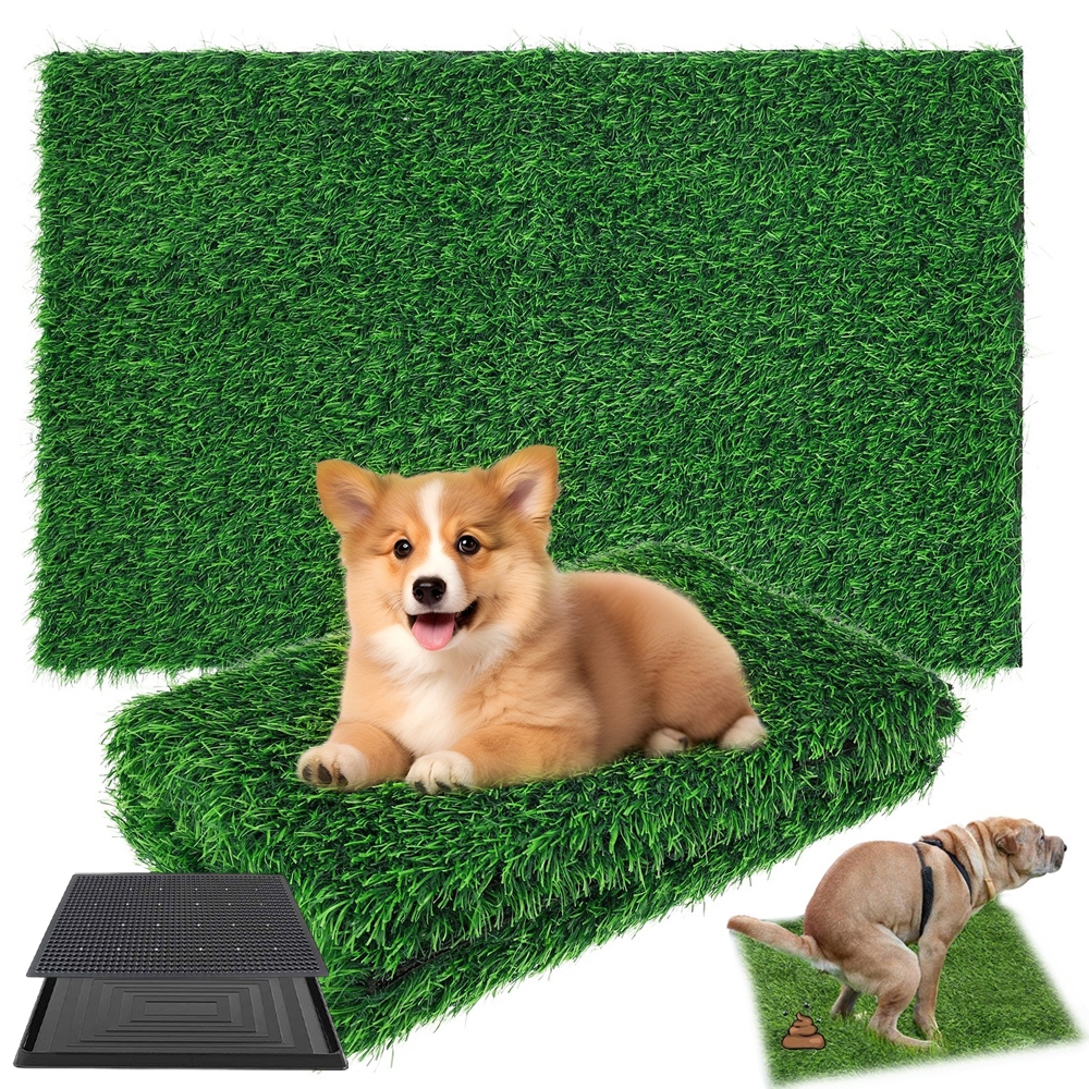 Levně Umělá Tráva Záchod Pro Psy S Odtoky Se Snadno Čistí 76 X 51 CM