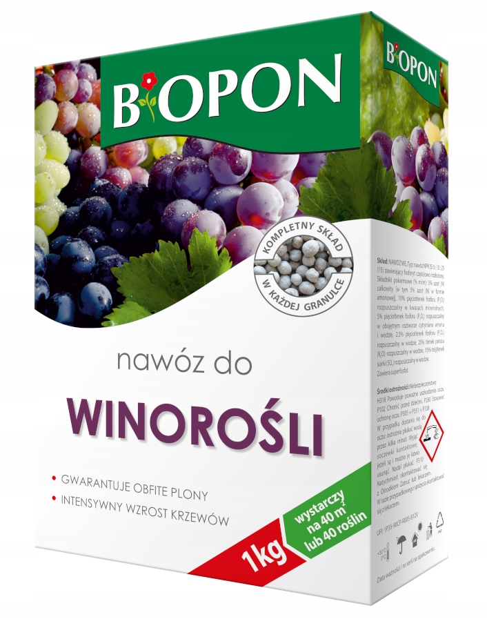 

Nawóz do Winorośli 1kg winogronu, malin Biopon