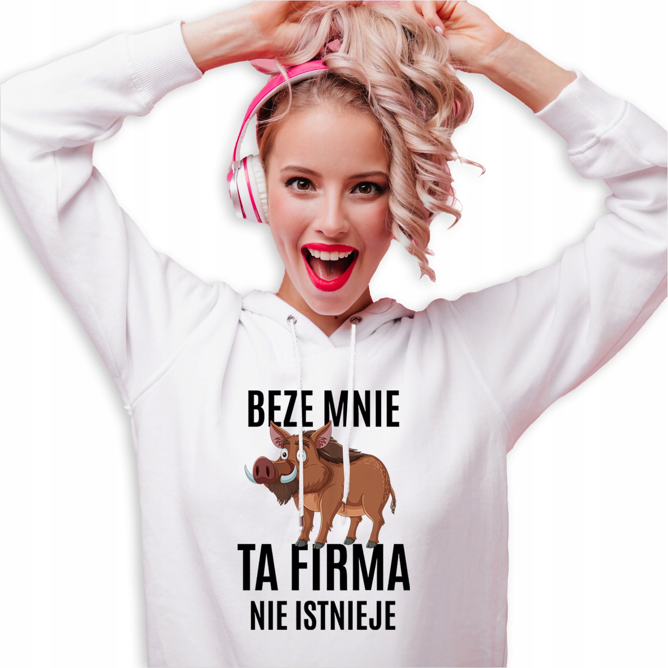 Mikina Bílá S Kapucí jako Dárek k narozeninám Tato Firma Neexistuje S