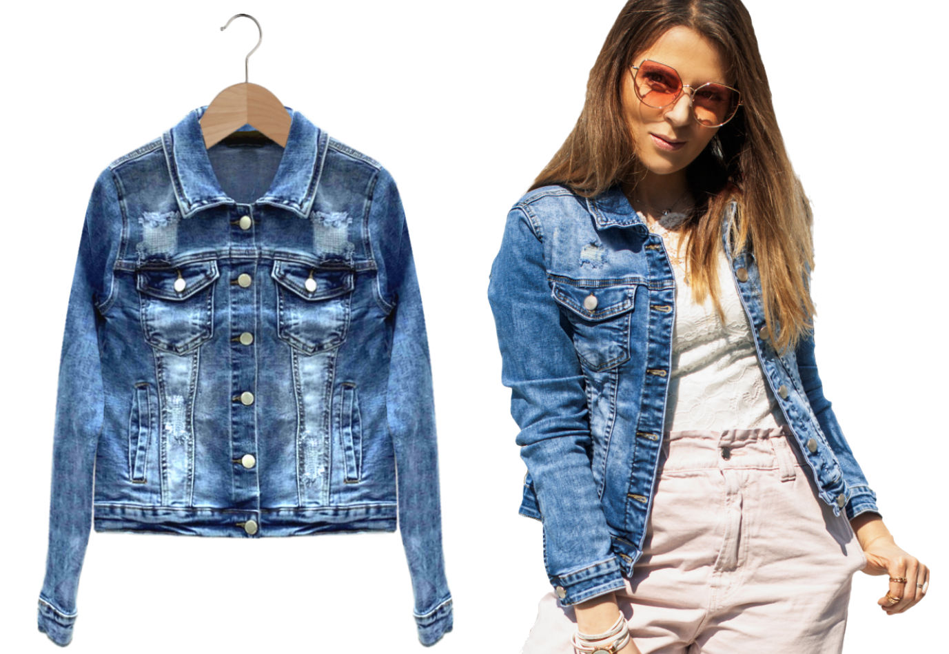

Kurtka Jeans Classic Przetarcia S