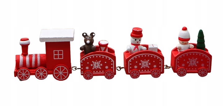 

Drewniany Pociąg Świąteczny Święta Czerwony Xmas