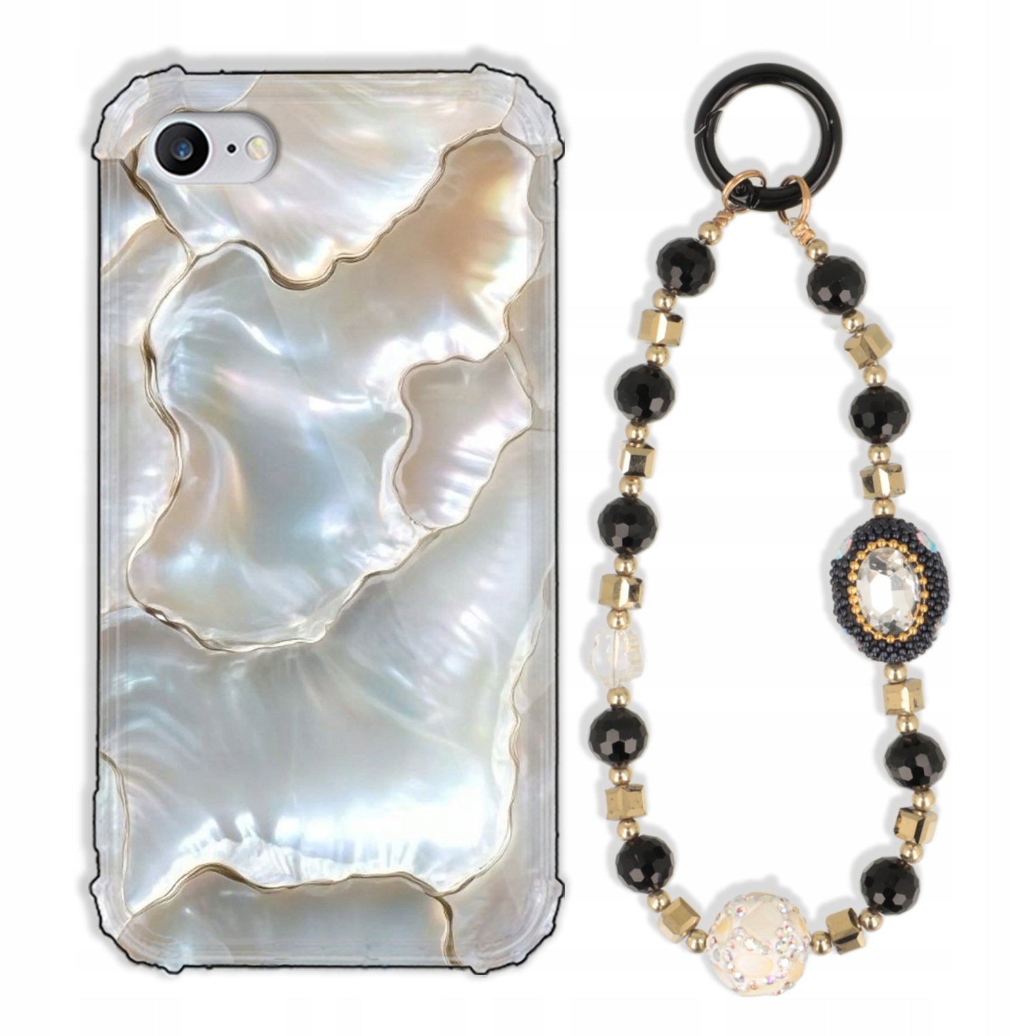 Puzdro Na Iphone 8 Case Antishock Zirkóny Čierno-zlaté Odolné Silné