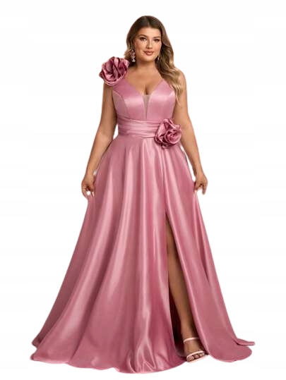 Shein Plus Size Růžové Šaty Se Zavazováním Na Zádech 46 1KF