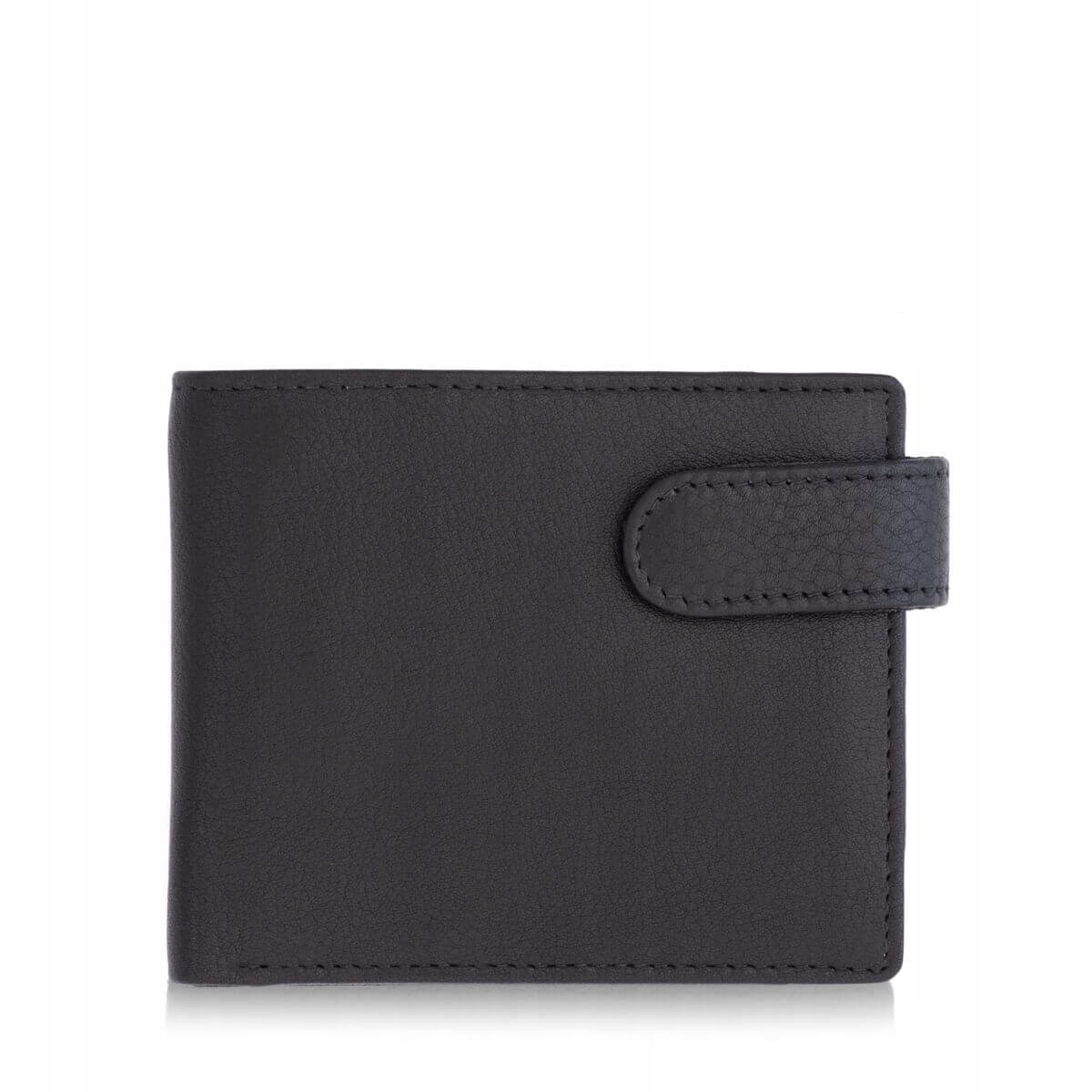 Tenká pánská kožená peněženka Na Karty černá Měkká Kůže Belveder SH-162