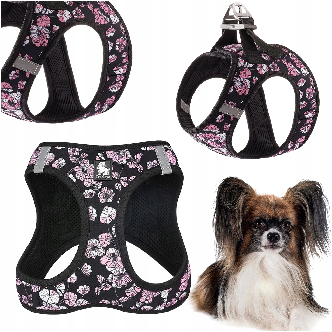 Levně Postroj Pro Malého Psa Step-in Nastavitelný Truelove Mini Lehký Černý Xxs