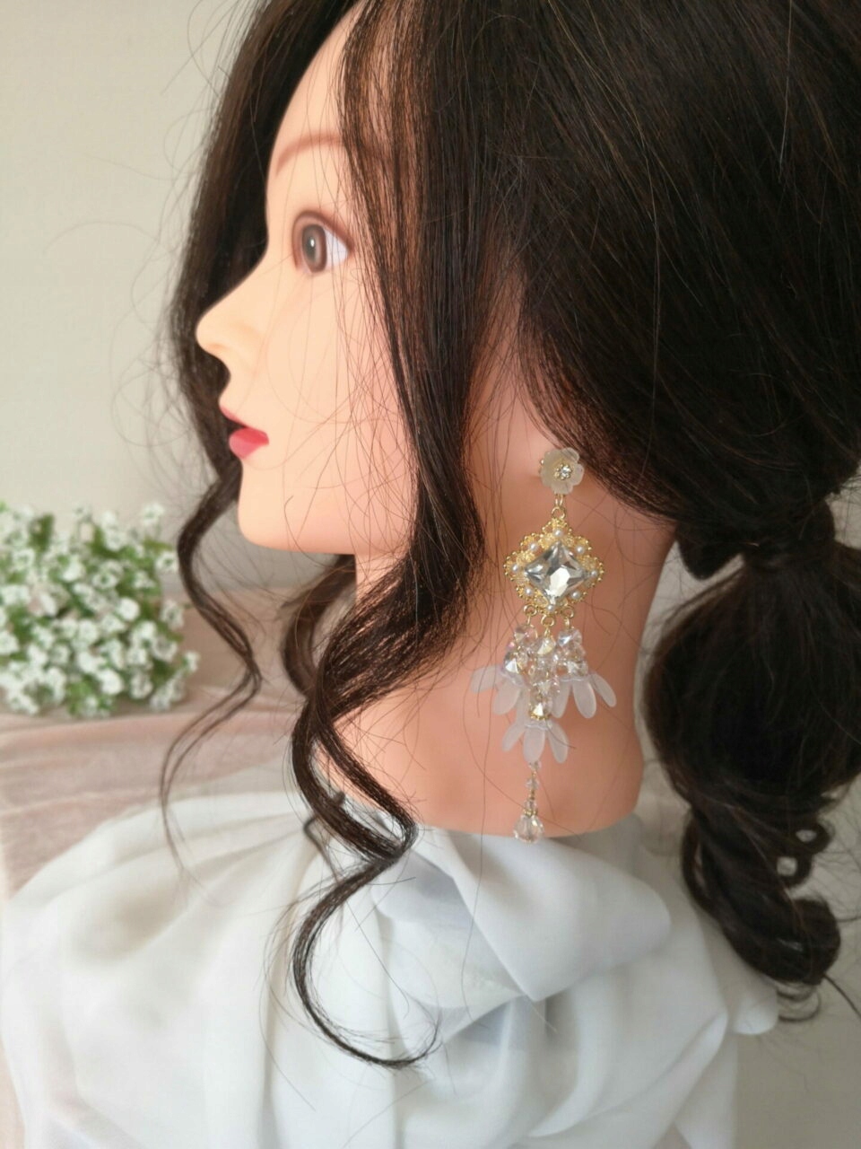 Kolczyki Karo Flower Materiał Inny