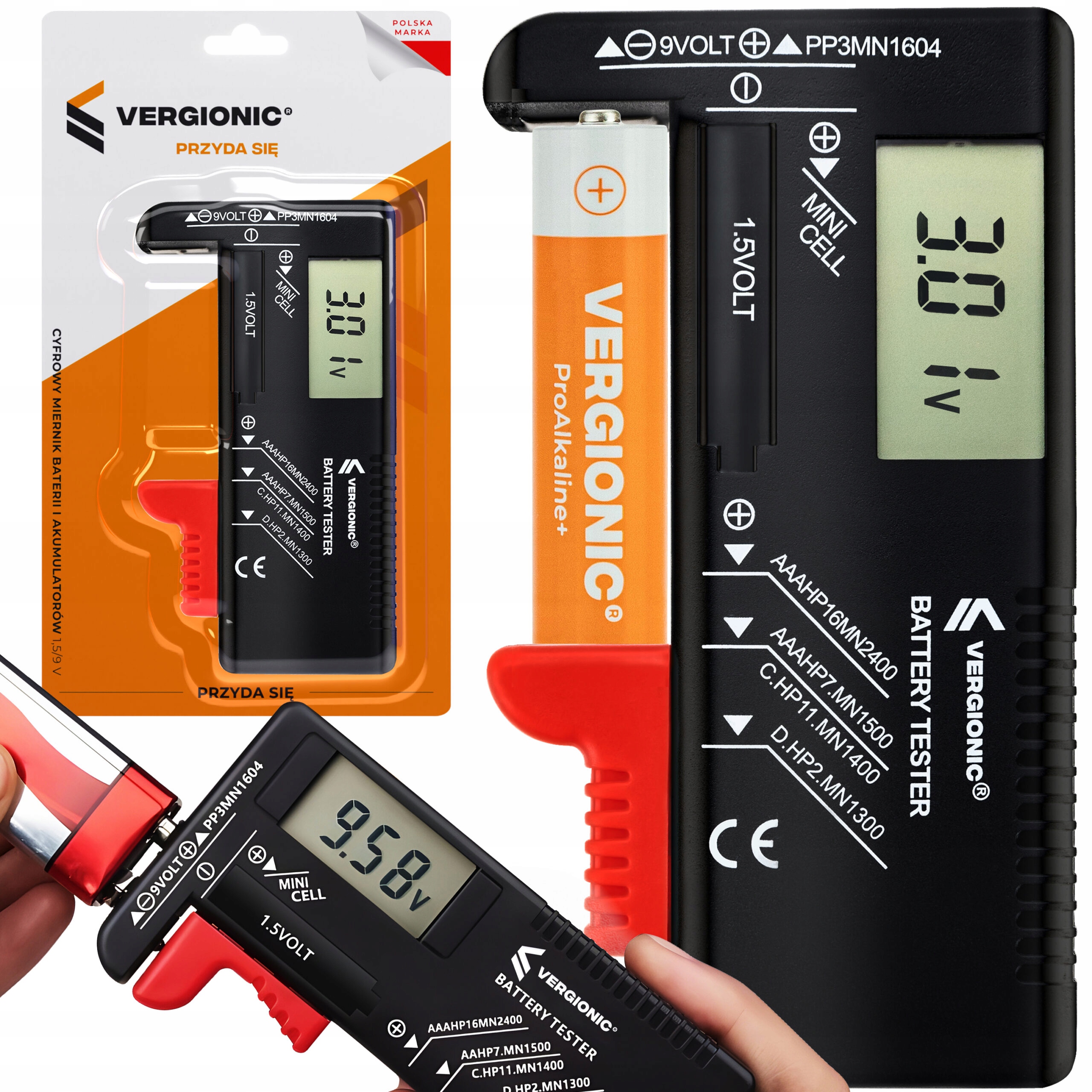 CYFROWY TESTER MIERNIK BATERII I AKUMULATORKÓW AA Woltomierz LCD analogowy