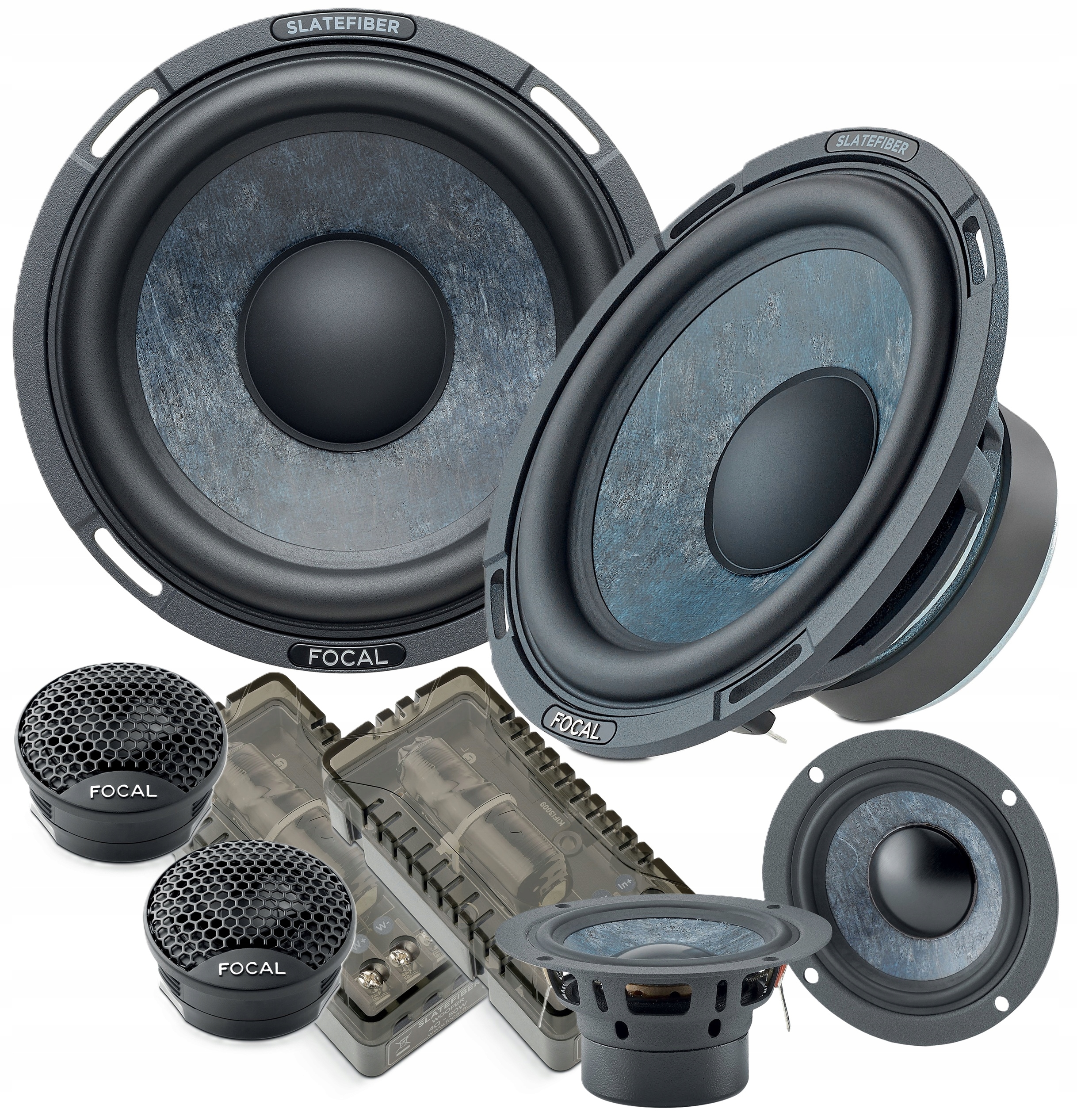 Głośniki Samochodowe 3-DROŻNE 16.5cm 80W Rms Focal Slatefiber 165 SF3
