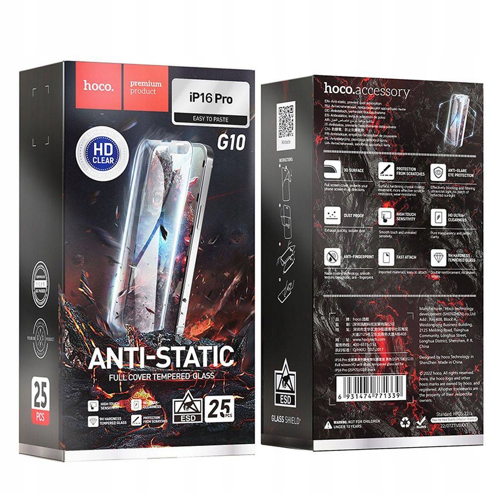 Hoco Zestaw 25x Szkło Hartowane Hd Anti-Static Multipack Do Iphone 16 Pro