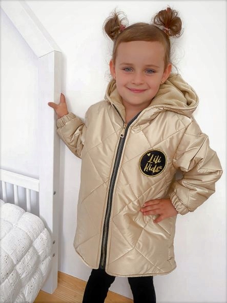 LILI KIDS ZIMOWA KURTKA BEŻOWA NA POLARZE 152 158 Marka Inna marka