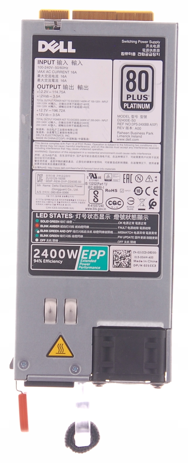 Блок питания Dell 2400w 0j1cc3 R740 R740XD T640