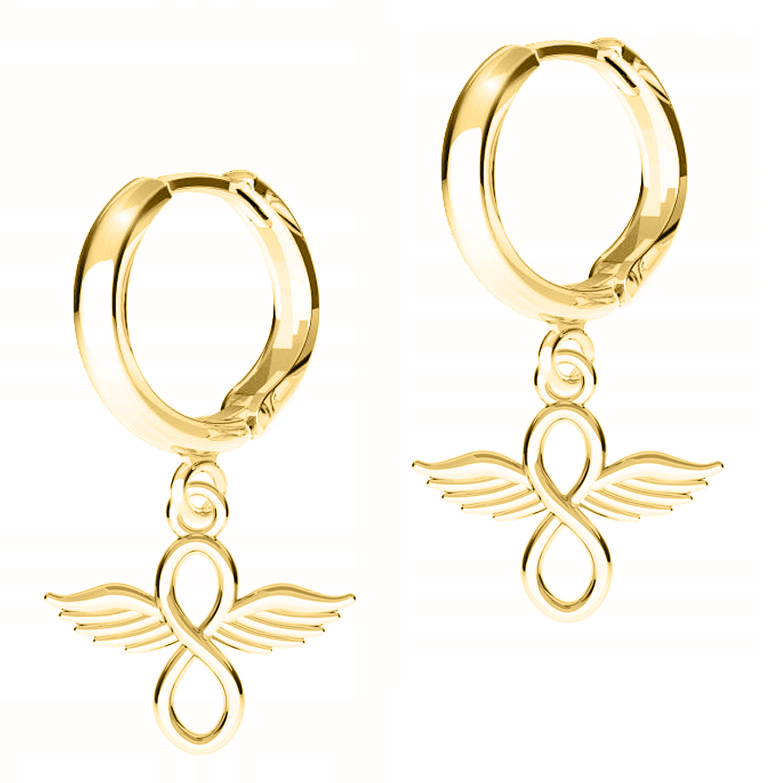 Zlaté Náušnice s nekonečnem Ptáci Kolibříci Vlaštovky Stříbro 925