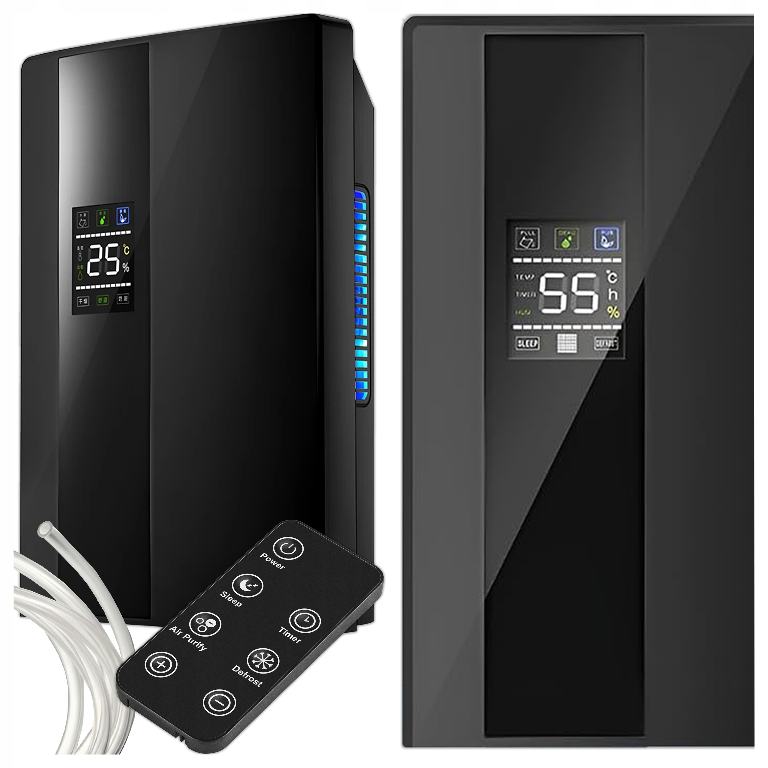 Odvlhčovač Vzduchu Domácí Pohlcovač Vlhkosti 90 W Tichý 35 dB Časovač Dálkové Ovládání