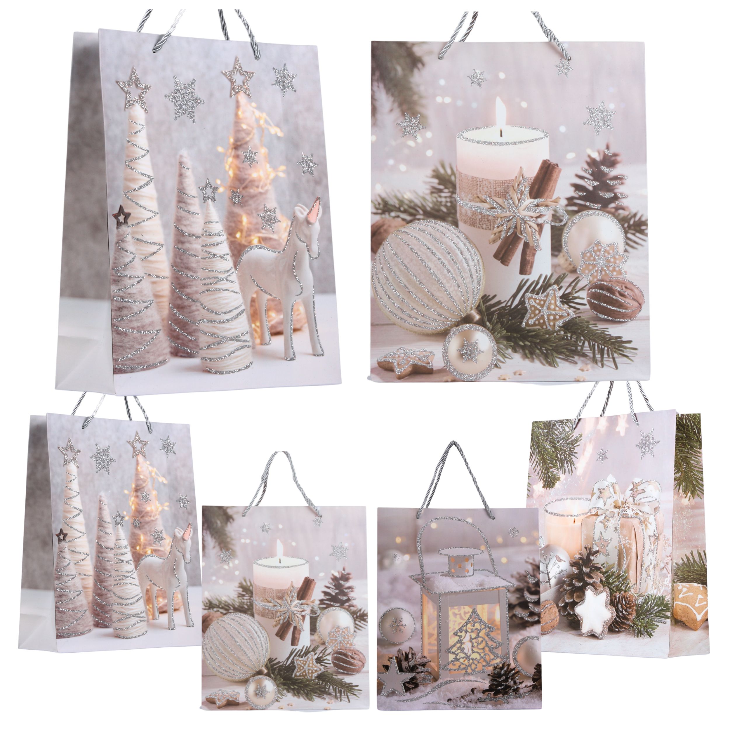 Papierová taška ozdobná darčeková taška 32x26 veľká Vianočné trblietky