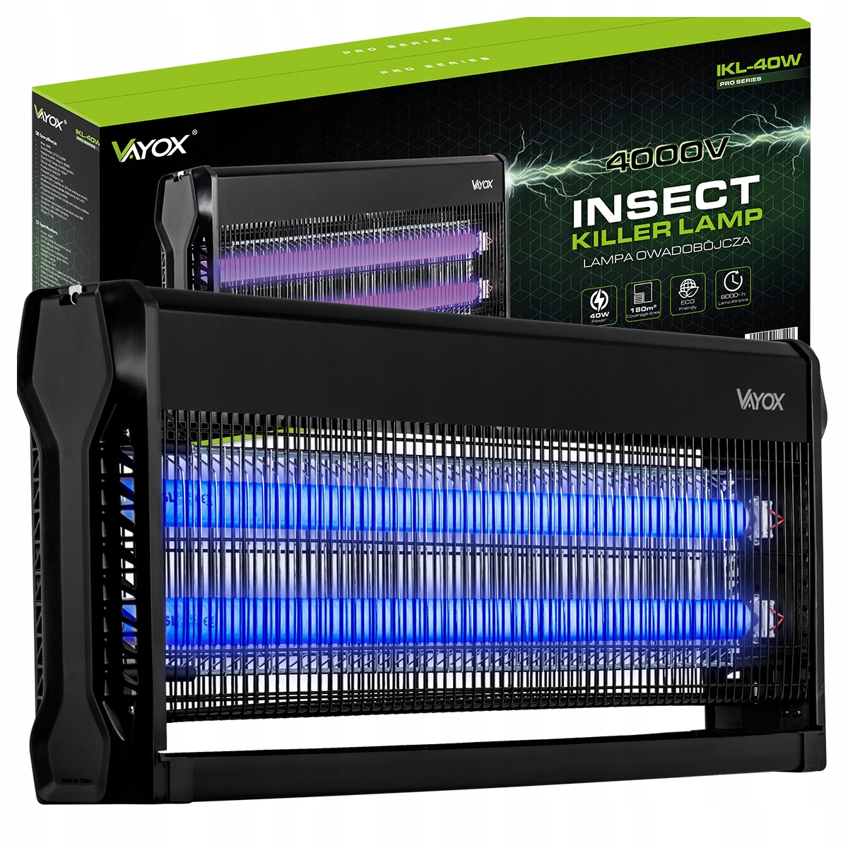 Lampa Owadobójcza Uv Komary Muchy Pułapka Elektryczna Profesjonalna Vayox