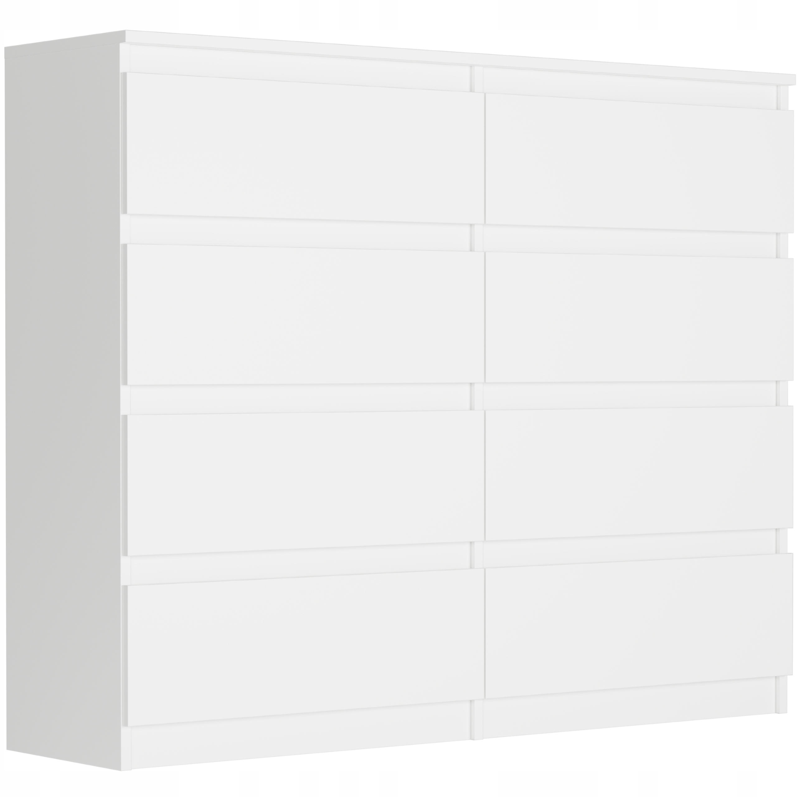 Nowoczesna KOMODA 120CM SZAFKA 8 SZUFLAD BIAŁA PL R-120-S8