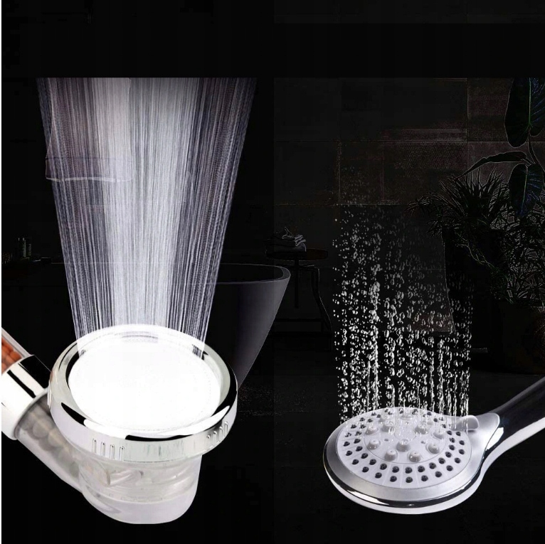 GŁOWICA PRYSZNICOWA Z FILTR OSZCZĘDZAJĄCA WODĘ SŁUCHAWKA PRYSZNICOWA 3TRYBY Linia ///