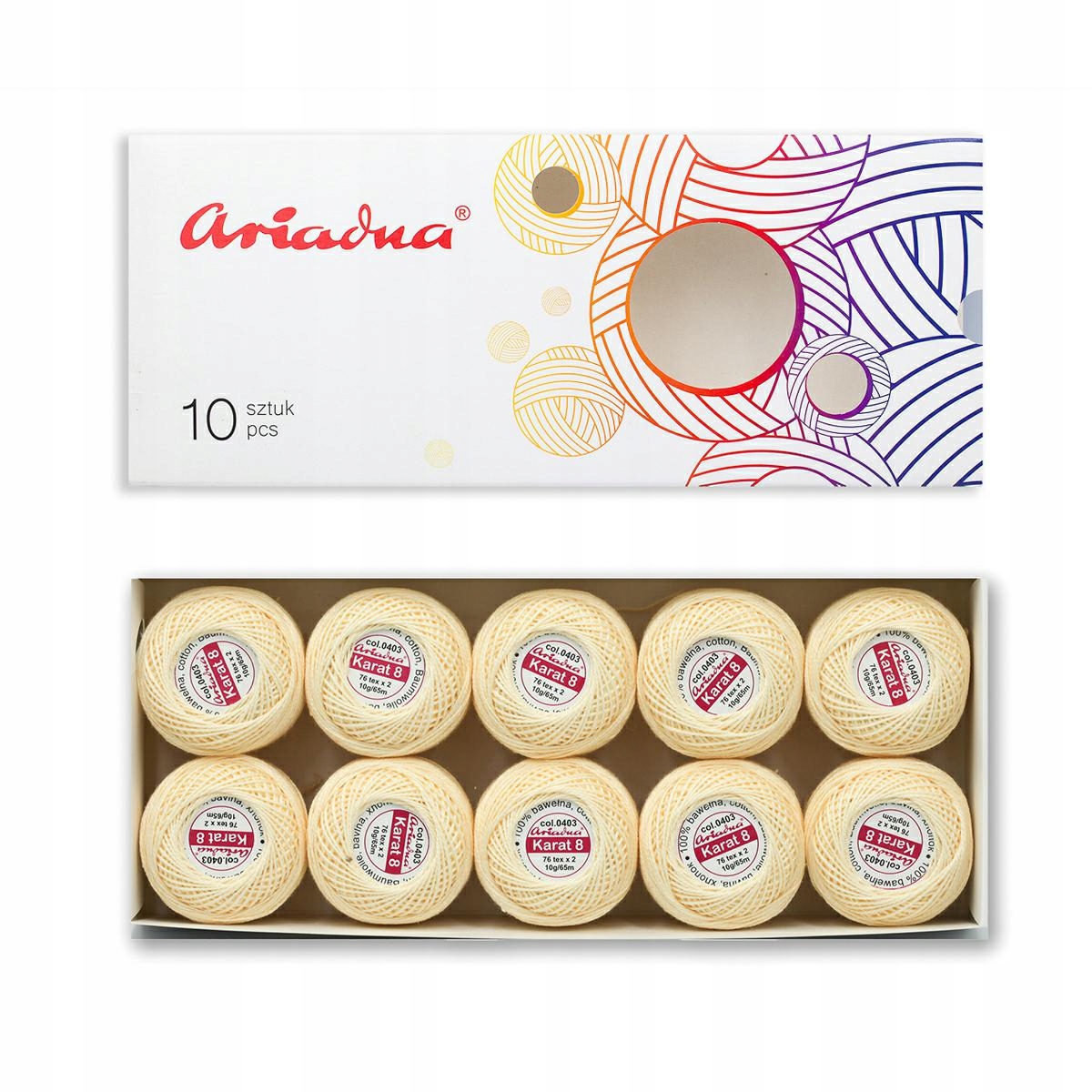 Kordonek Karat 8 beżowy kol. 0403 10szt