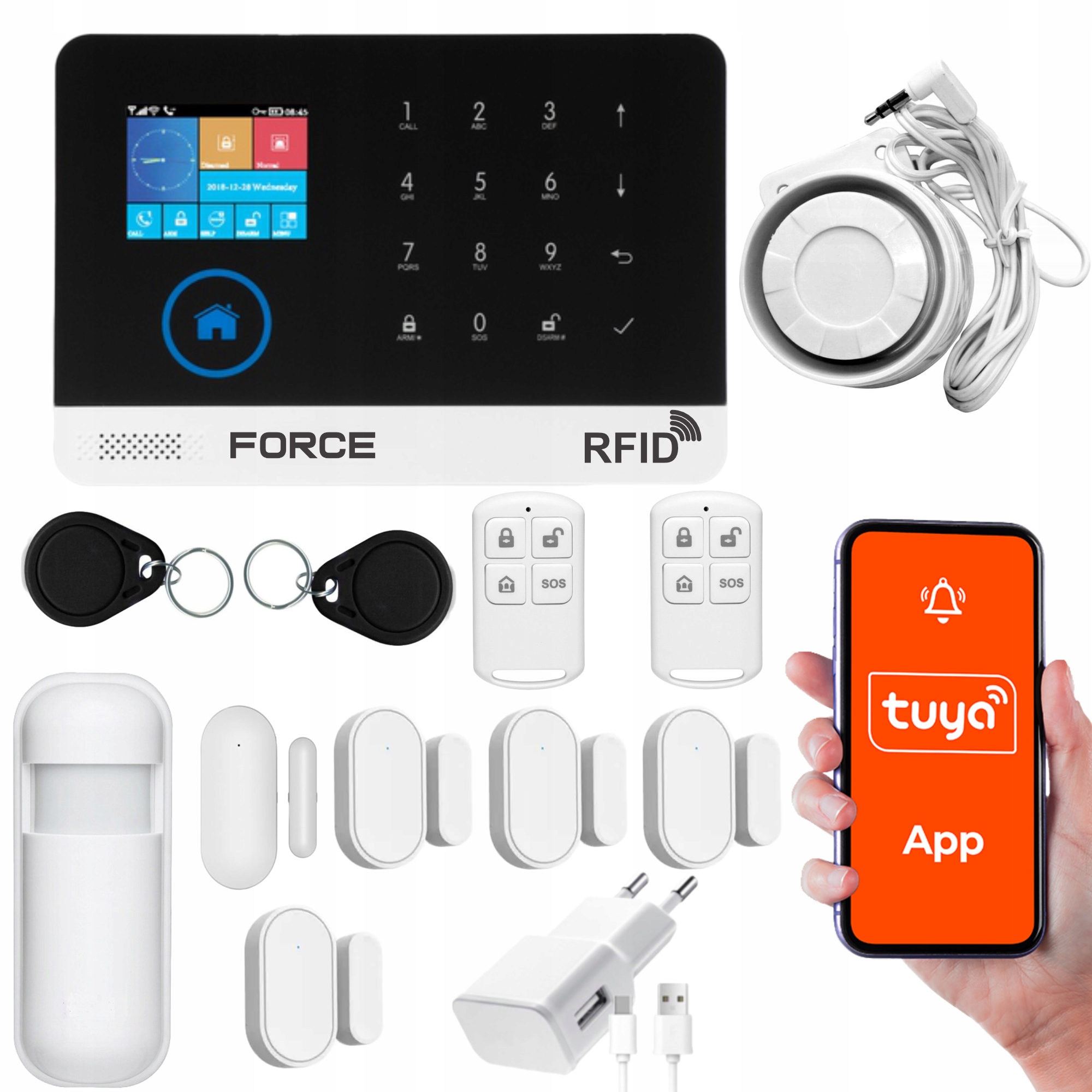 Bezdrôtový alarm Gsm WiFi s aplikáciou Tuya, súprava Siréna, diaľkové ovládače
