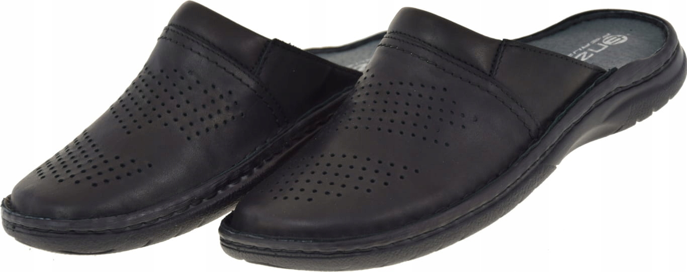 Elegantní Černé Lícové Pánské Pantofle 559 433 r40