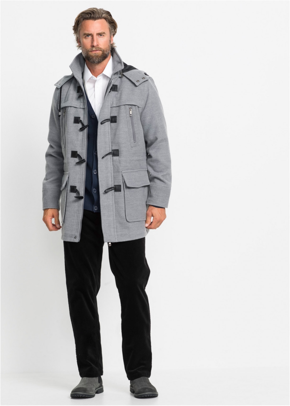 PŁASZCZ MĘSKI BUDRYSÓWKA Z KAPTUREM 48 Materiał dominujący poliester