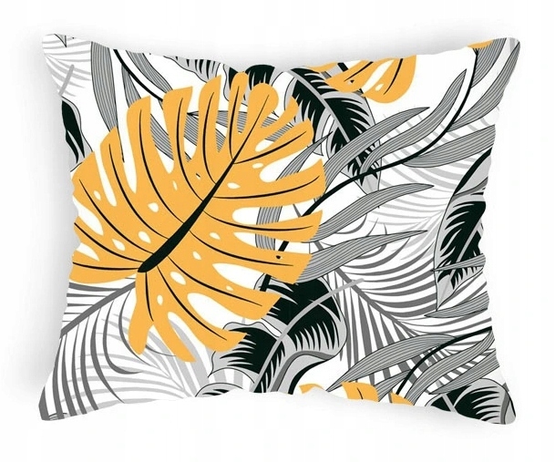POSZEWKA szaro żółte liście monstery 50X90 CM