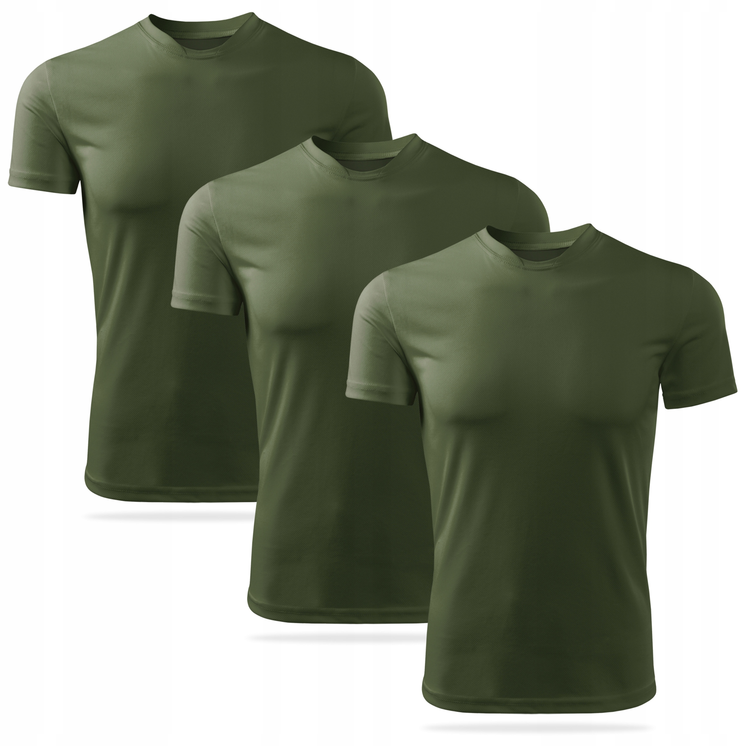 Wojskowa termoaktywna koszulka militarna T-shirt khaki zestaw 3 sztuk L