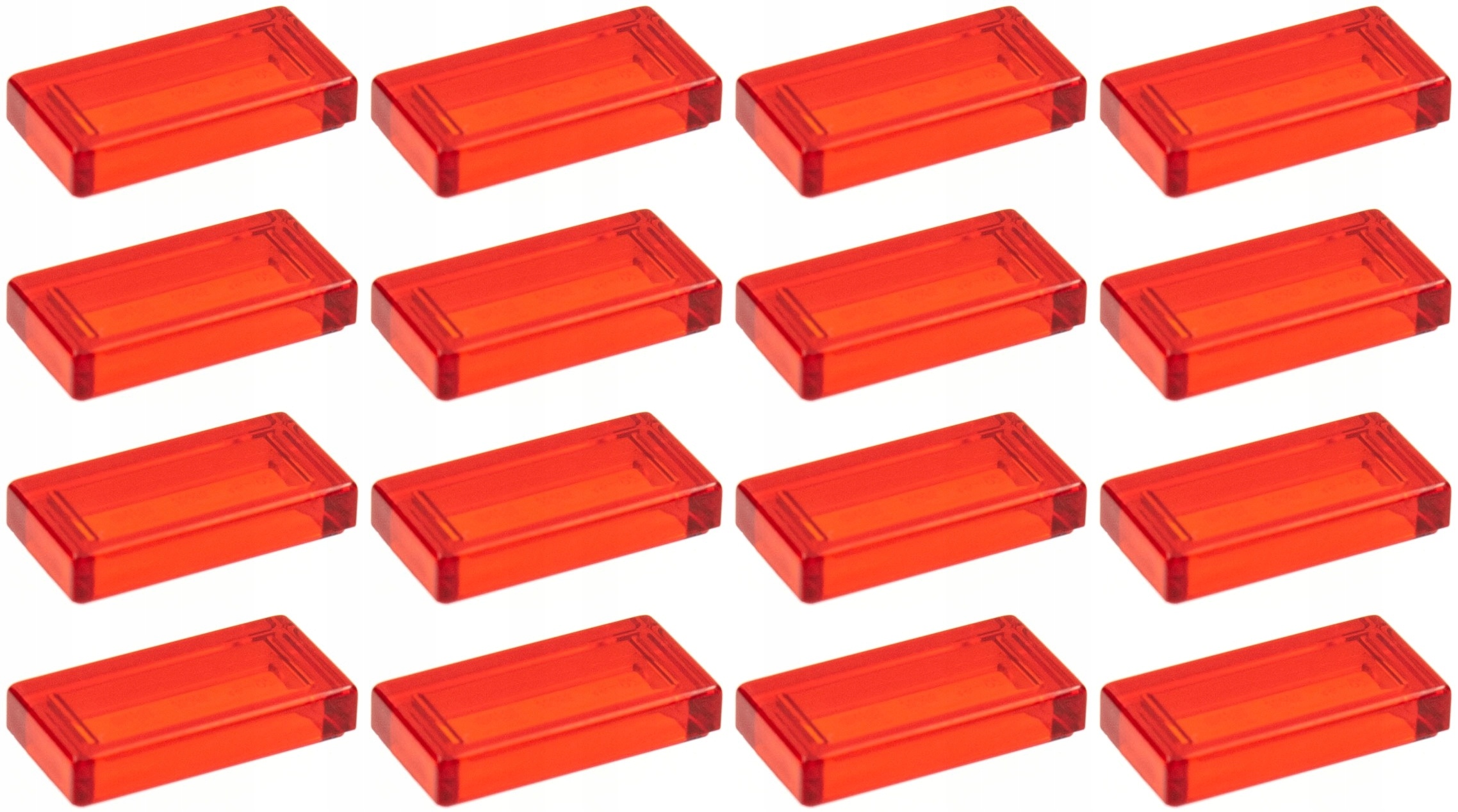 

Lego 3069b Tile 1x2 trans red Nowa (4g) 16 szt.