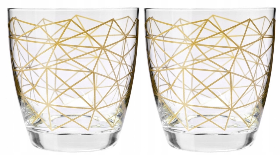 

Szklanki Deco Złota Siatka Krosno 2x370ml zdobione