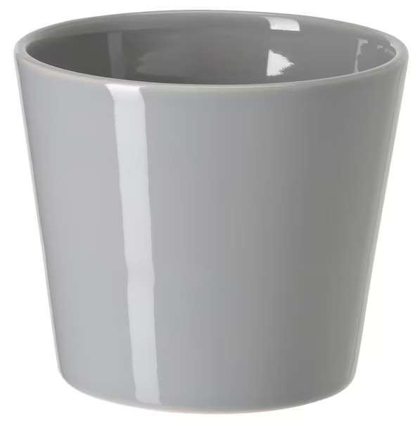 OSŁONKA DONICZKI NA ZEWNĄTRZ/WEWNĄTRZ IKEA SKOGSVINBAR SZARA 12CM