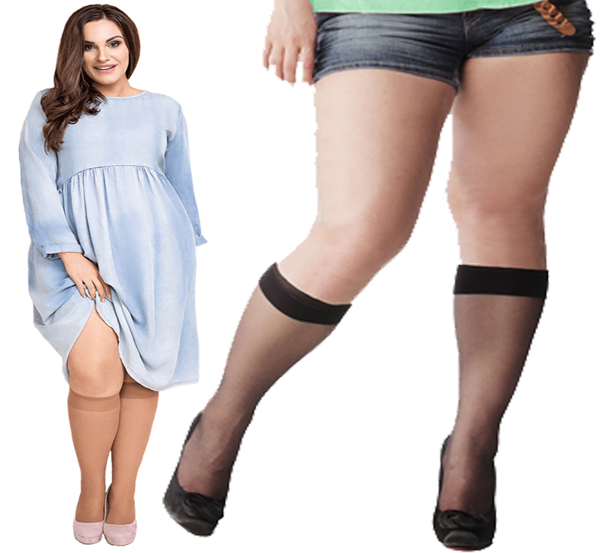 

Podkolanówki bez uciskowe, czarne , Lida size+++